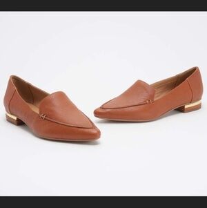 Women's Brown Leather Pointed Loafers